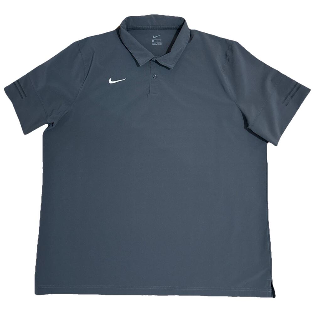 NIKE Dri Fit Flex Gameday Gray Football Coach Polo Shirt Mens 2XL CI4465 060